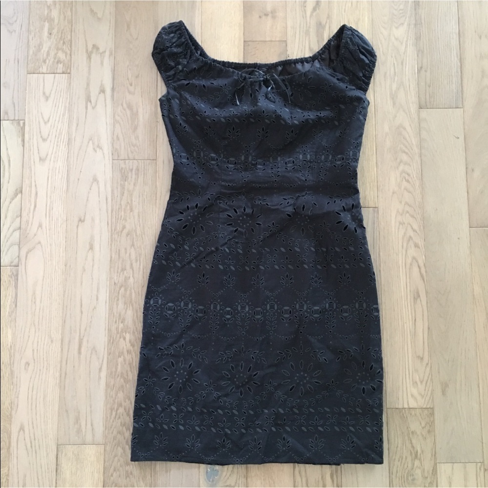 ABS Black Eyelet Dress Size 6